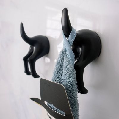 5Pcs Dog Tail Hooks with Set Screws &amp; Double Sided Adhesive Tapes Hat Coat Key Wall Mounted Hanger for Home and Kitchen