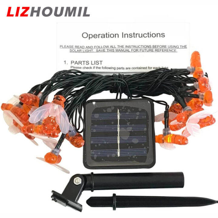 lizhoumil-สายไฟพลังงานแสงอาทิตย์20led-เส้นสายไฟกันน้ำผึ้งจำลองสำหรับตกแต่งคริสต์มาสสวนกลางแจ้ง