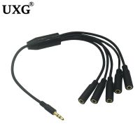 AA 3.5Mm 5 Way Port Aux Multi Headphone Earphone Audio Splitter Adapter 3.5Mm Jack HUB Spliter  Extender 1 Male To 4 Female 5