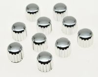 10x Silver Plastic Guitar AMP Amplifier Knobs Knurled Pointer Knob 18x17(mm)