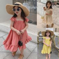 ✐₪㍿ kids dress Kids Girls Sweet Flying Sleeve Dress Children Holiday Style Dress