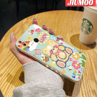 JIUMOO เคสสำหรับ Huawei Y9เคส2019ลายการ์ตูนหมีนำโชคใหม่กรอบสี่เหลี่ยมเคลือบผิวเคสนิ่มซิลิกาเจลกันกระแทกเคสมือถือรวมทุกเลนส์กล้องถ่ายรูปฝาครอบป้องกัน