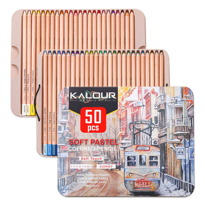 kalour-new-50-piece-color-pencil-set-professional-pink-drawing-color-lead-hand-drawing-color-filling-toner-carbon-pen