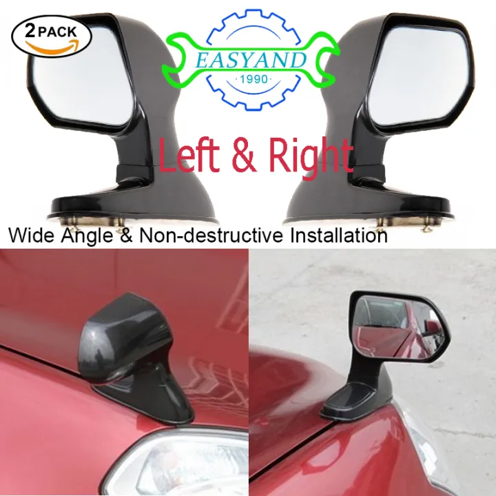 EASYAND 1 pair Blind Spot Mirrors Wide Angle Rearview Mirror Car Hood