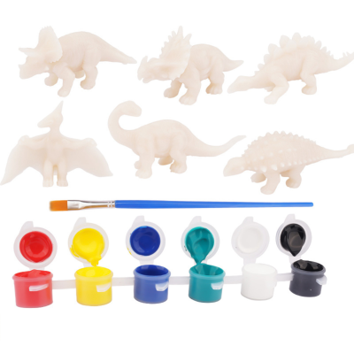 ของเล่นไดโนเสาร์ชุดระบายสี,ทาสีของคุณเอง3D ไดโนเสาร์ปลอดภัยและปลอดสารพิษสีน้ำชุดงานฝีมือ,Jurassic World DIY รูปปั้นไดโนเสาร์เด็ก3 4 5 6 7 8ปี G