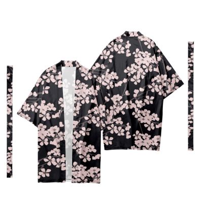 Lelaki Jepun กิโมโนปันจังคาร์ดิแกน Lelaki Samurai Kostum Kimono Tradisional Sakura Corak เสื้อกิโมโนเสื้อแจ็กเก็ต