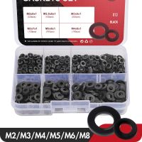 White Black Nylon Flat Washer Assortment Kit 560/800 Pcs Round Hard Washers Gaskets Spacers M2 M2.5 M3 M4 M5 M6 M8 for Household Nails  Screws Fastene