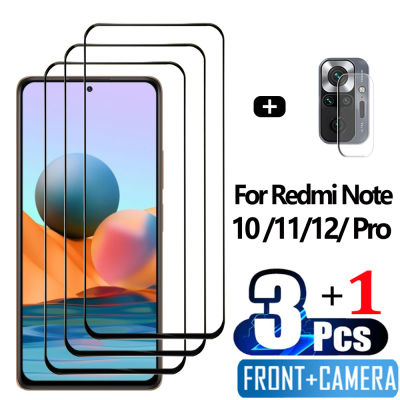 Pelicula กระจกเทมเปอร์ด้านหน้าสำหรับ Xiaomi Redmi Note 10 11 12 Pro 5G อุปกรณ์ป้องกันหน้าจอ Redmi Note 12S 11S 10 S Cristal Templado Note10 S Protector Pantalla Note11 Trempé Redmi Note12 Pro Plus ฟิล์มกล้อง