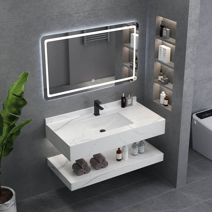 Rock Board Almari Bilik Air Custom Besen Mencuci Tangan Wall Wash Basin ...