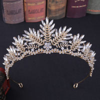 Hot Baroque Rose Gold Crystal Bridal Tiaras Crown Women Rhinestone Pageant Prom Diadem Bride Headband Wedding Hair Accessories