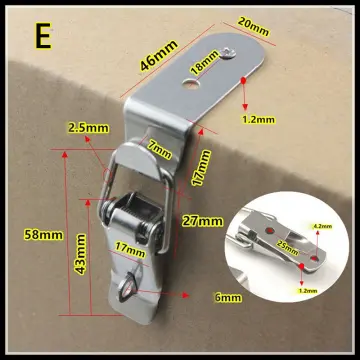 90 Degrees Duck-Mouth Buckle Hook Lock Stainless Steel Spring Loaded Draw  Toggle Latch Clamp Silver Hasp Latch Catch A