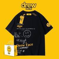 ♧℡▤ Smiling Face เสื้อยืดลําลองสําหรับผู้ชายแขนสั้นคอกลมพิมพ์ลายตัวอักษร Ins Same สไตล์ฮิปฮอป