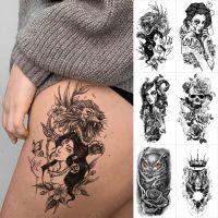 【YF】 Waterproof Temporary Tattoo Sticker Anime Cool Girl Flash Tatto Evil Witch Old School Body Art Arm Fake Tatoo Men Women