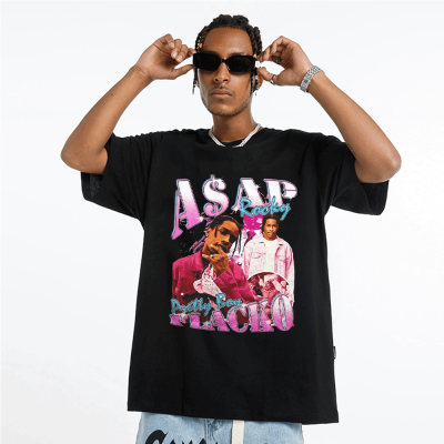 Asap Rocky Graphic Print Men T Shirt Fashion Streetwear Vintage Punk Hip Hop Short Sleeve T-Shirt Summer Cotton Tee Shirt XS-4XL-5XL-6XL