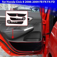 "{: -- ประตูด้านในปกป้องป้องกันพรมรูปลอกขอบด้านข้างสำหรับ Honda Civic 8 2006-2009 FB FK FA FD สติกเกอร์แผ่นป้องกันการเตะประตูรถยนต์