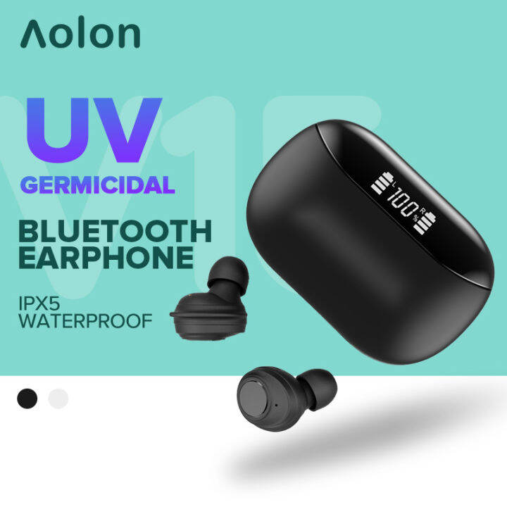 Aolon Wireless Bluetooth Headphone + UV disinfection LED Power Display