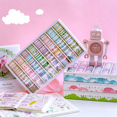120 Rolls Set Kawaii Washi Paper Masking Tape Plant Star Moon Floral for Scrapbooking Diary Album