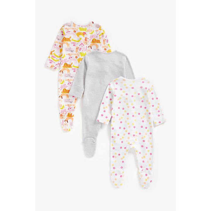 ชุดสลีพสูทเด็กทารก-mothercare-little-dog-sleepsuits-3-pack-za062