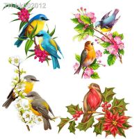 ☄ Three Ratels QCF146 Beautiful flower and bird art wall decal toilet Decal