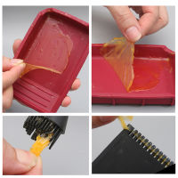 4PCS Soft Silicone Woodworking Glue Tools Kit Wide Brush Narrow Brush Thin Blade Shovel Flat Scraper Glue Tray Wood Gluing