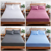 100 Cotton Air-Permeable Anti-Pull Fitted Sheet with Elastic Bands Non Slip Mattress Covers for Single Double King Queen Bed