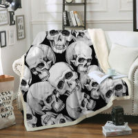 New Rock Skull 3D Sherpa blanket chill quilt cover