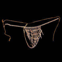 HotStonefans เซ็กซี่ Body Chain Rhinestone เครื่องประดับสำหรับผู้หญิงพู่เอวคริสตัลชุดชั้นในกางเกงบิกินี่ชายหาด Jewellery