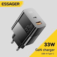 [CNIU digital accessories] Essager เครื่องชาร์จ USB C 33W GaN Type PD ตัวชาร์จไฟสำหรับ iPhone เร็ว14 13 12 11 Pro Max XS 8 P iPad Air Mini