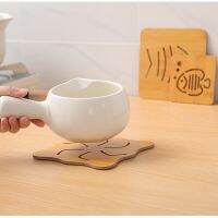 【hot】✱  wooden cartoon insulation mat non-slip creative cute tea coaster bowl