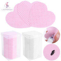 Prettyset】แผ่นสำลีทำความสะอาดรูปหัวใจสีชมพูไร้ขุย200ชิ้น/กล่องกระดาษทำความสะอาด Penghapus Kutek เครื่องมือบำรุงรักษาสองด้าน