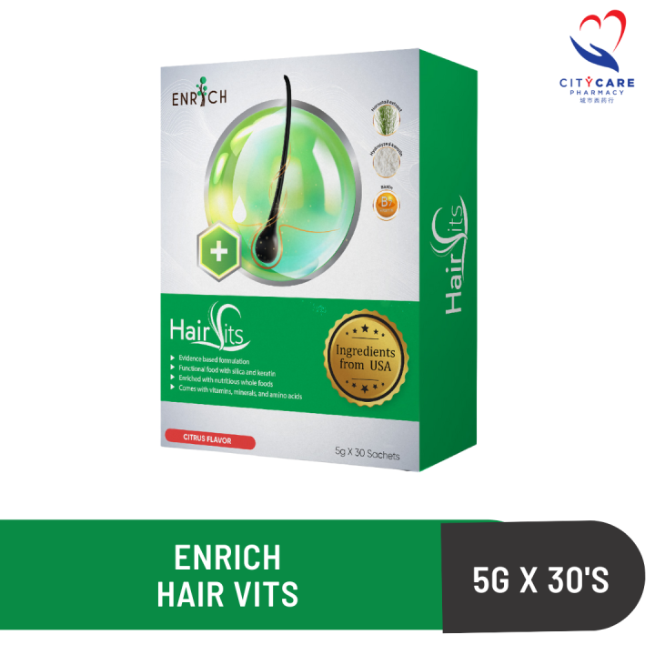 ENRICH Hair Vits 5g x 30's (Ingredients from USA) Lazada