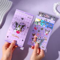 IDEERT Kawaii น่ารัก Kuromi Scrapbooking นักเรียน Melody กาวสติกเกอร์ไดอารี่ DIY อัลบั้มสติกเกอร์สัตว์เลี้ยงทำรายงานด้วยมือสติกเกอร์ตกแต่ง