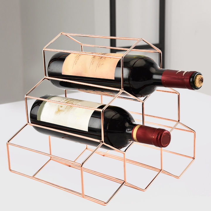 home-decorations-bottle-stand-rack-stackable-beehive-shape-stainless-steel-wine-rack-display-shelf-bar-storage-organizer