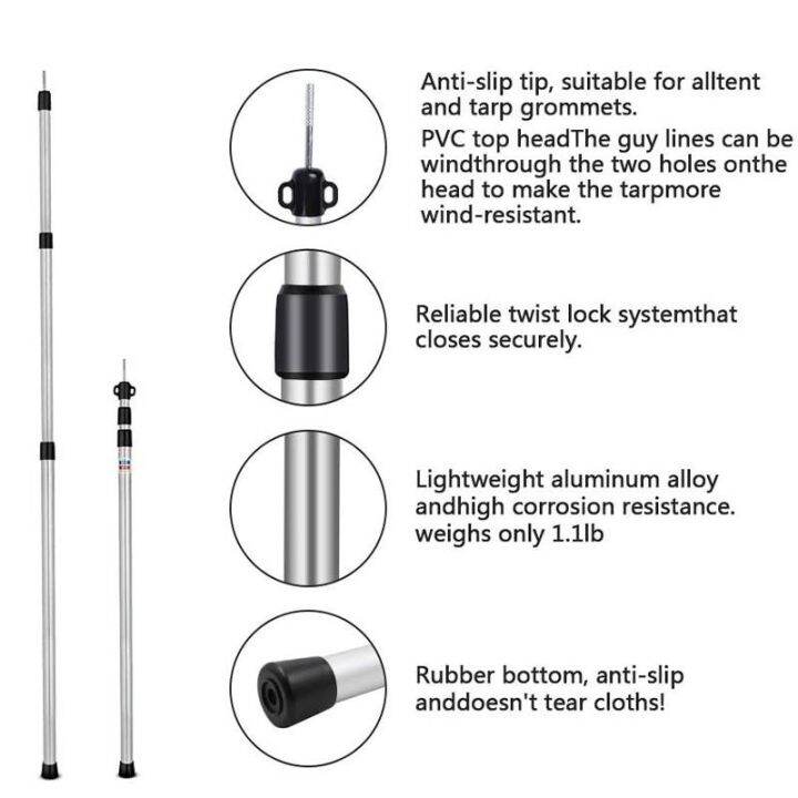 2.3M Adjustable Flysheet Pole Camping Tent Pole Tiang Khemah Flysheet