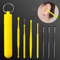 1/7PC/Set Ear Cleaner Earwax Removal Tool ABS Earpick Curette Reusable Ear Cleaning Wax Remover Spring Spoon Ear Pick Cleanser