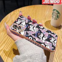 JIUMOO เคส V20สำหรับ Vivo เคสลายการ์ตูน Happy Kuromi ใหม่กรอบสี่เหลี่ยมเคลือบพื้นผิวเคสนิ่มซิลิกาเจลกันกระแทกเคสมือถือรวมทุกฝาครอบป้องกันเลนส์กล้องถ่ายรูป