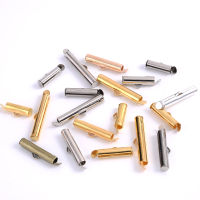 50 ชิ้น/ล็อต 13/16/20/25mm CRIMP End CAPS Slider Clasp หัวเข็มขัดหลอดตัวเชื่อมต่อสร้อยข้อมือ Loom สำหรับเครื่องประดับทำผล...-GEIWH MALL