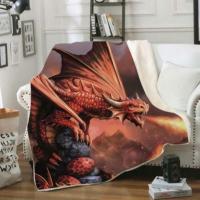 Fire dragon dragon Print Fleece Blanket bed bed spread Sherpa blanket