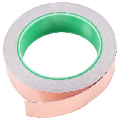 Copper Foil Tape 20Mx30 Mm Wide Adhesive Copper Foil Tape Barrier Tape Double Conductive Self-Adhesive Copper Foil Tape