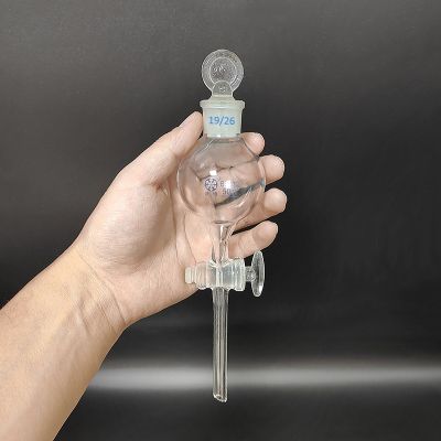 【CW】 FAPE Separatory funnel globe shapewith ground glass stopper and stopcock 50ml 19/26Single mouth flaskGlass switch valve