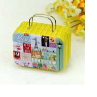 60/240pcs 75*35*55mm Small Tin Vintage Party Rectangle Handbag Suitcase Luggage Shaped Candy Box Wedding Favor Gift Boxes Storage Boxes