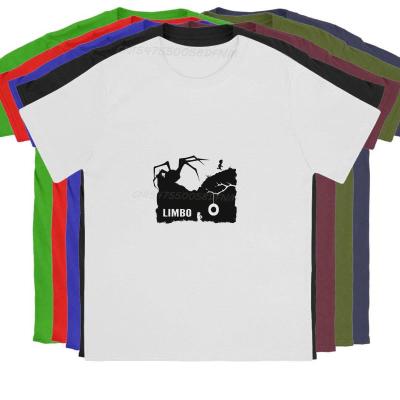 Men Music Retro Limbo Indie Game Halloween T-shirts Limbo ACT Game Pure Cotton Kawaii Clothes Leisure Men T Shirts Camisas Tees