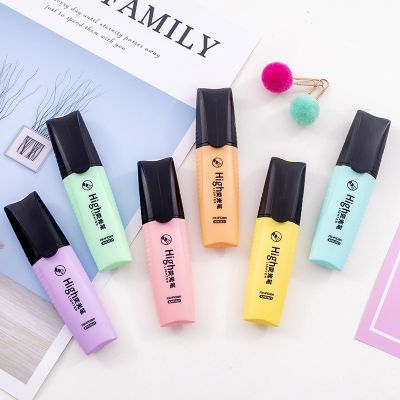 【cw】 1Pcs Macaroon Color Colorful Highlighters Promotional Markers Fluorescent Stationery Office