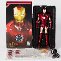 ZD Toys Iron.Man Mark III MK3 PVC Action Figures Models Doll Toys Colleagues Figures LED Light Coy