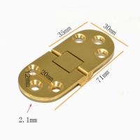 1 Piece of 180 Degree Copper Hinge 70 x 30mm Flip Concealed Round Table Hinge Folding Table Copper Hinge Furniture Hardware