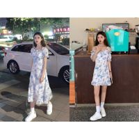 COD DSFGRDGHHHHH blue long dress puff sleeve dress plus size dress casual dress sexy backless beach summer dress for woman korean style dress challis fairy trendy floral dress debut fitted dress