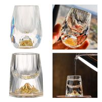 Crystal Glass Shot Glass White Spirit Glass Gold Foil Chinese Style Liquor Glass Household Drinkware for Banquets Friends