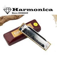 Hot Sale New Silver 10 Holes Harmonica Folk Master Mouth Organ C Key Diatonic Blues With Nice box Instrumentos musicais