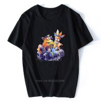 Crash Bandicoot T Shirt Team Racing Childhood Hero Vintage Digital Print EU Size Camisetas Video Games Cotton T Shirt Men Tees