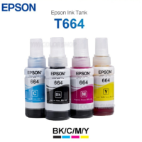 หมึก Epson​ 664 L-Series Epson L110/ 120/ 200/ 210/ 220/ 300/ 310/ 350/ 355/ 360/ 365/ 380 BK/C/M/Y ของแท้?% NoBox